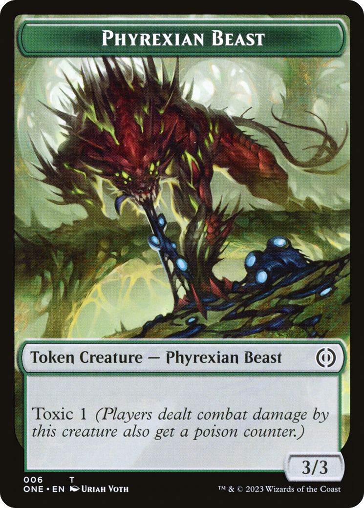 Phyrexian Beast Token [Phyrexia: All Will Be One Tokens] | Yard's Games Ltd