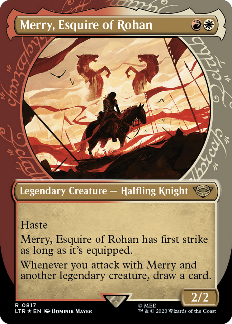 Merry, Esquire of Rohan (Showcase) (Surge Foil) [The Lord of the Rings: Tales of Middle-Earth] | Yard's Games Ltd