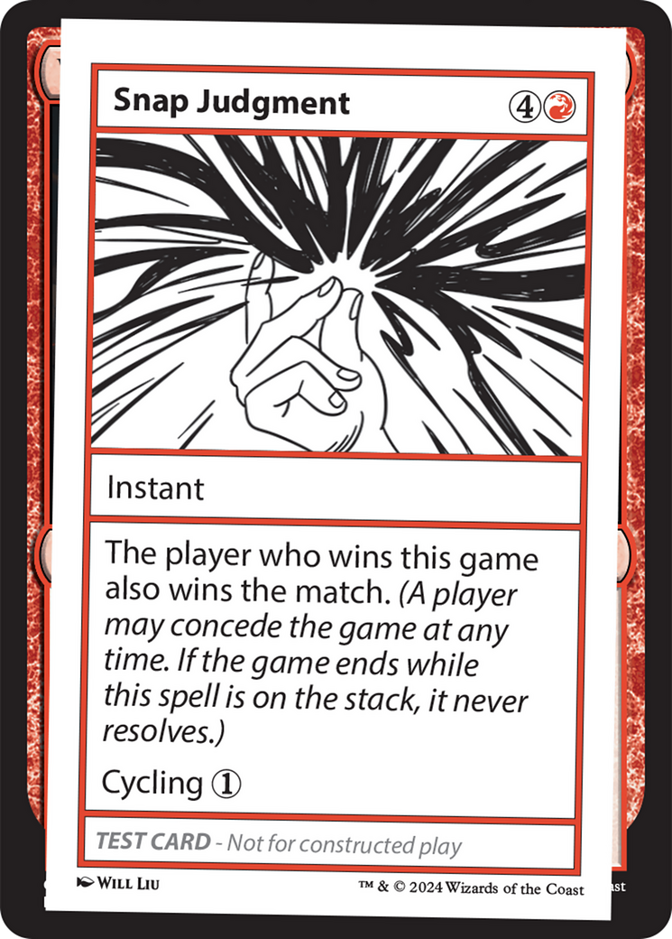 Snap Judgment [Mystery Booster 2 Playtest Cards] | Yard's Games Ltd