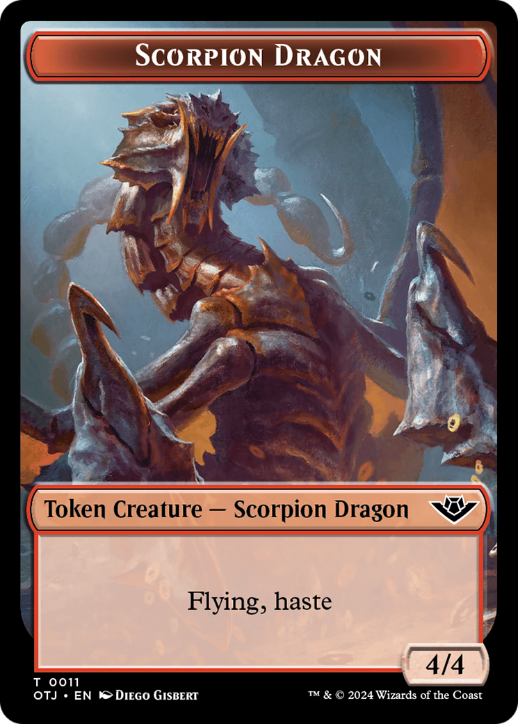 Scorpion Dragon // Plot Double-Sided Token [Outlaws of Thunder Junction Tokens] | Yard's Games Ltd