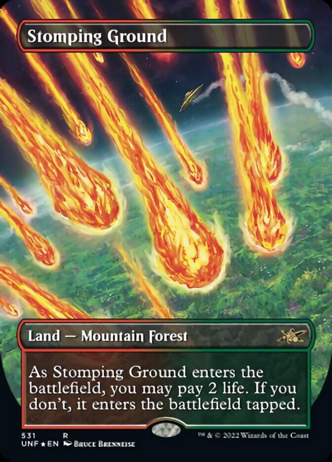 Stomping Ground (Borderless) (Galaxy Foil) [Unfinity] | Yard's Games Ltd