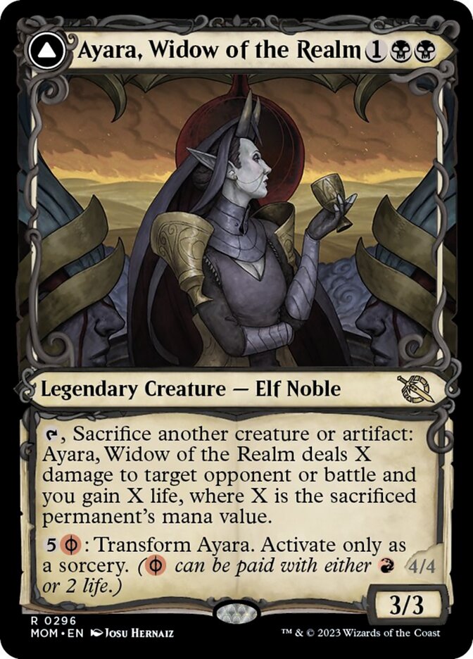 Ayara, Widow of the Realm // Ayara, Furnace Queen (Showcase Planar Booster Fun) [March of the Machine] | Yard's Games Ltd