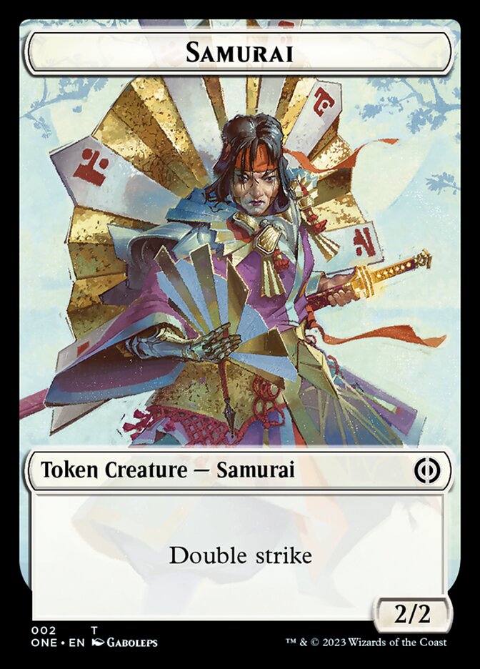 Rebel // Samurai Double-Sided Token [Phyrexia: All Will Be One Tokens] | Yard's Games Ltd