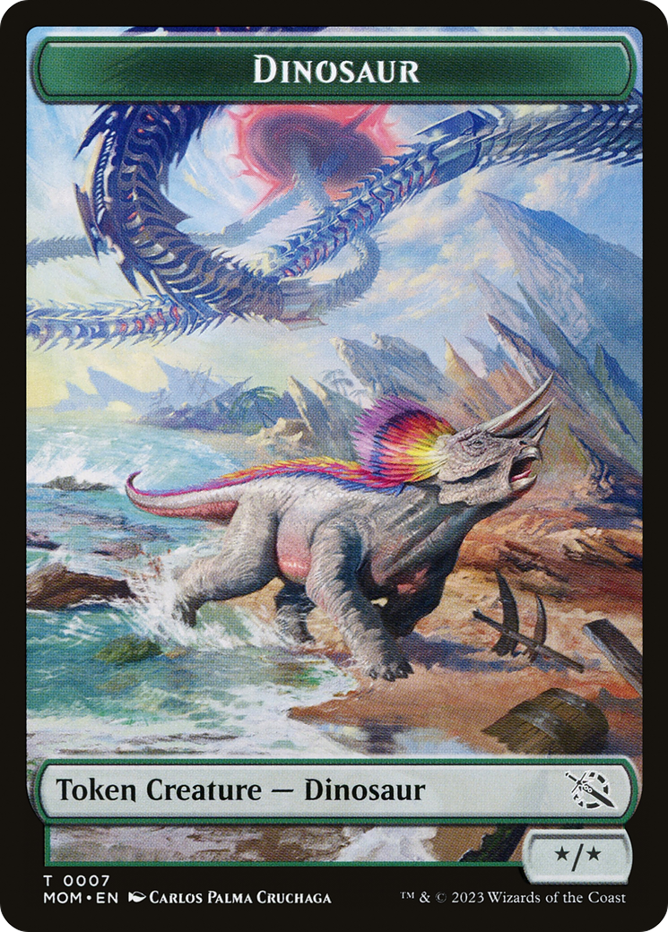 Elemental (09) // Dinosaur Double-Sided Token [March of the Machine Tokens] | Yard's Games Ltd