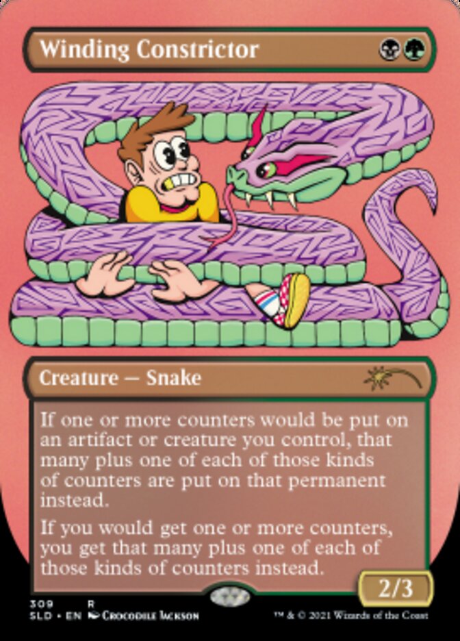 Winding Constrictor (Borderless) (Foil Etched) [Secret Lair Drop Series] | Yard's Games Ltd