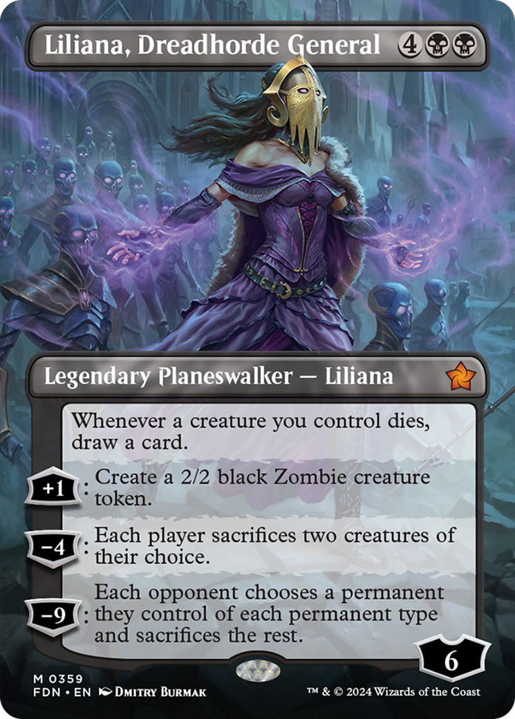 Liliana, Dreadhorde General (Borderless) [Foundations] | Yard's Games Ltd