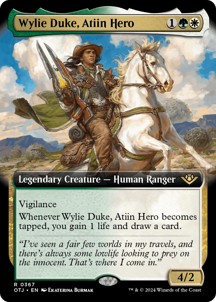 Wylie Duke, Atiin Hero (Extended Art) [Outlaws of Thunder Junction] | Yard's Games Ltd