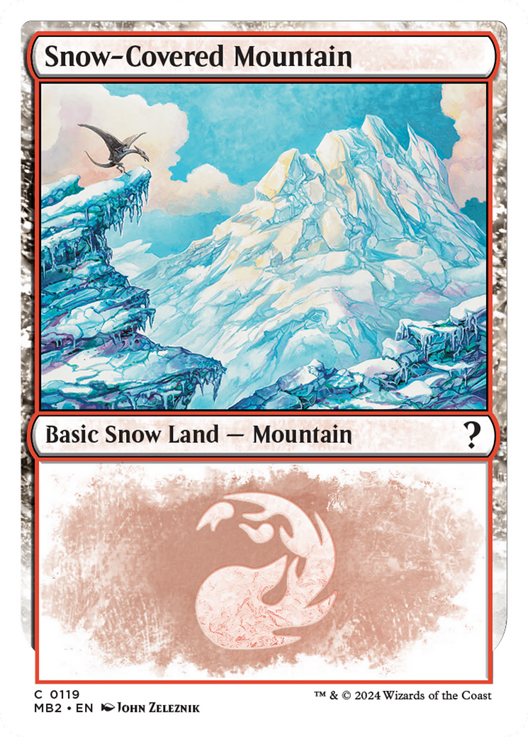 Snow-Covered Mountain (White Border) [Mystery Booster 2] | Yard's Games Ltd