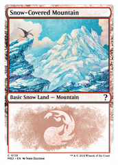 Snow-Covered Mountain (White Border) [Mystery Booster 2] | Yard's Games Ltd