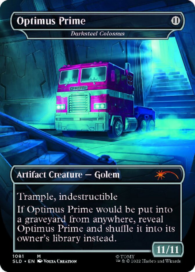 Darksteel Colossus - Optimus Prime (Borderless) [Secret Lair Drop Series] | Yard's Games Ltd