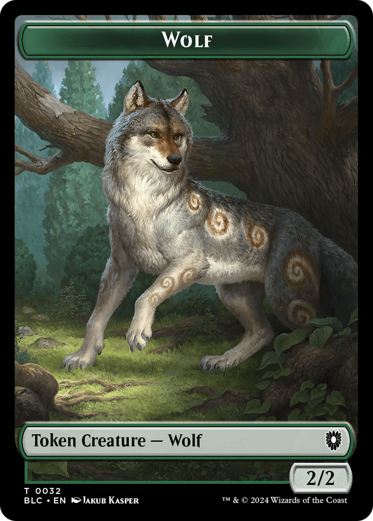 Goat // Wolf (032) Double-Sided Token [Bloomburrow Commander Tokens] | Yard's Games Ltd