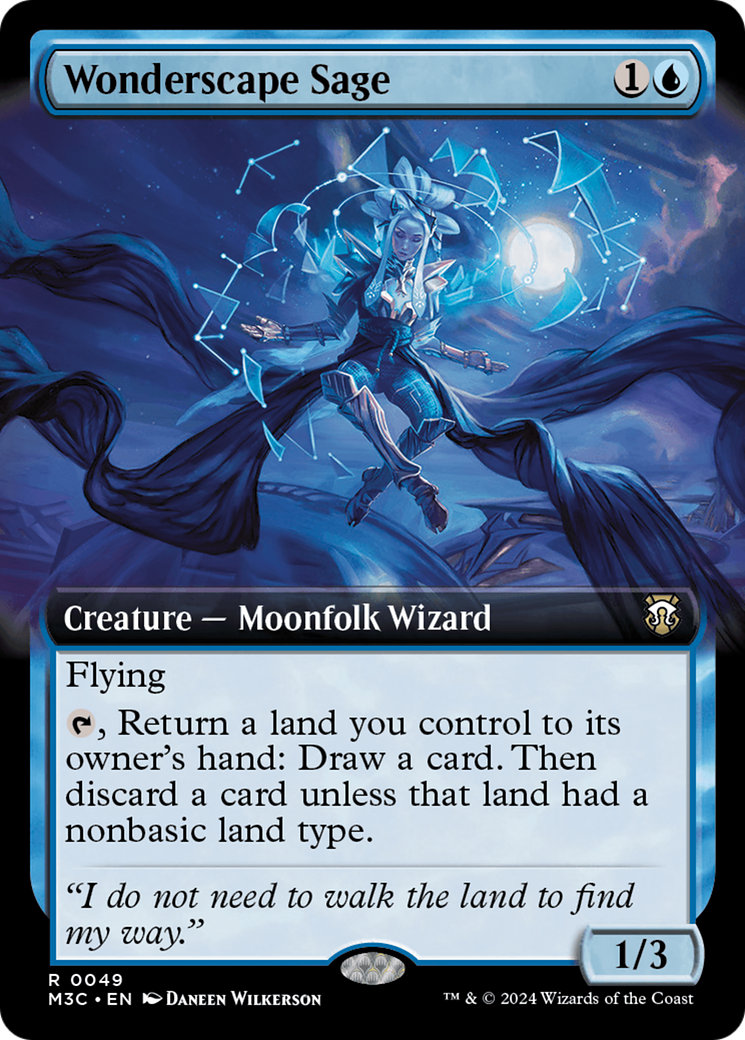 Wonderscape Sage (Extended Art) (Ripple Foil) [Modern Horizons 3 Commander] | Yard's Games Ltd