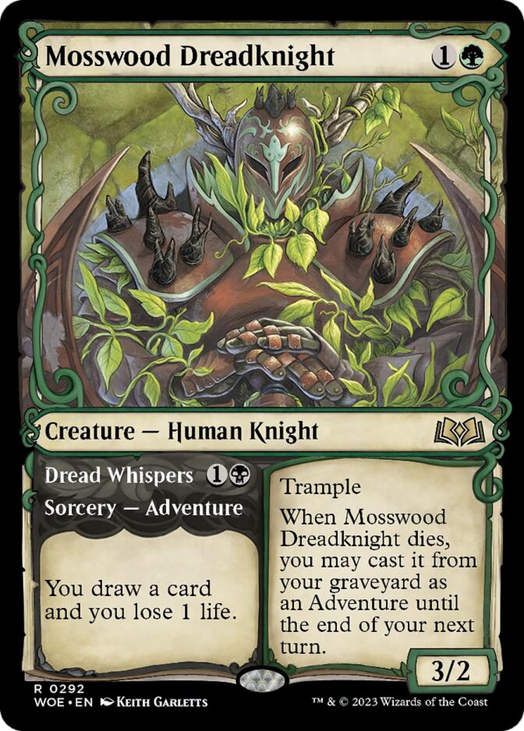 Mosswood Dreadknight // Dread Whispers (Showcase) [Wilds of Eldraine] | Yard's Games Ltd