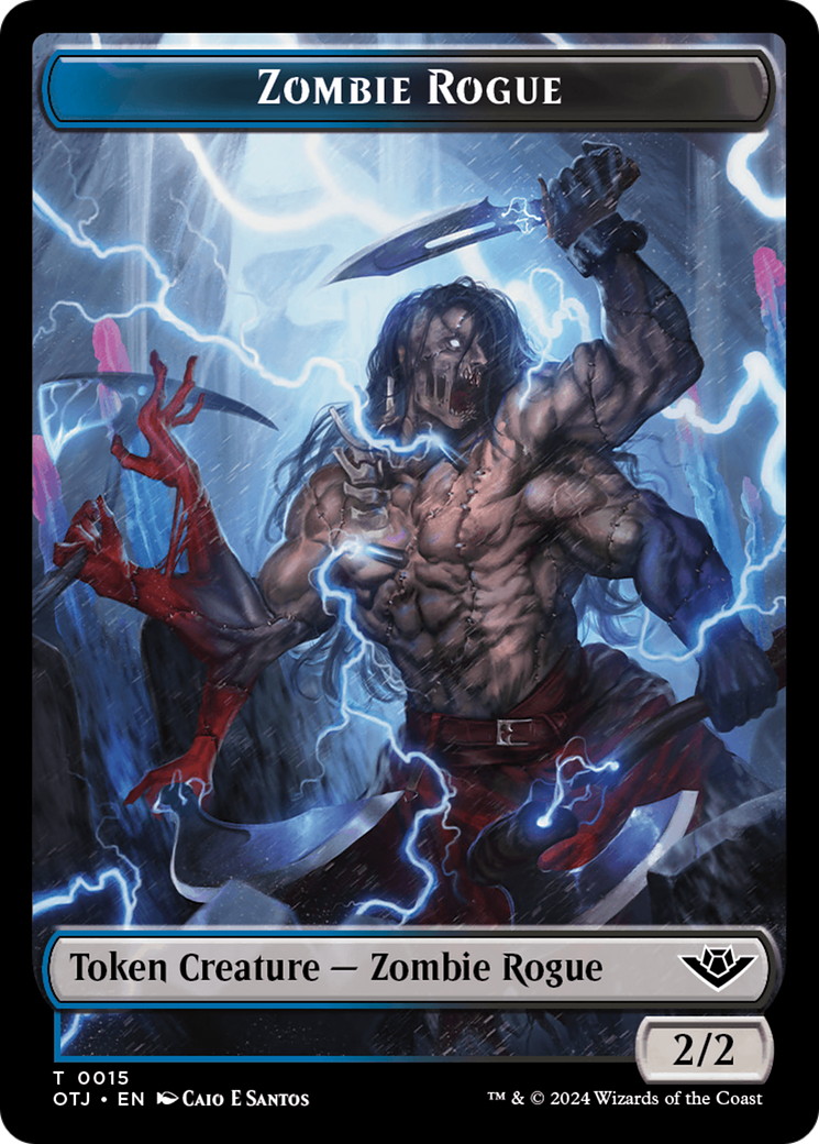 Zombie Rogue Token [Outlaws of Thunder Junction Tokens] | Yard's Games Ltd