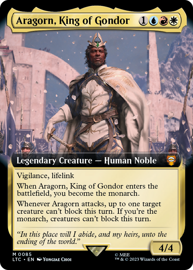 Aragorn, King of Gondor (Extended Art) [The Lord of the Rings: Tales of Middle-Earth Commander] | Yard's Games Ltd