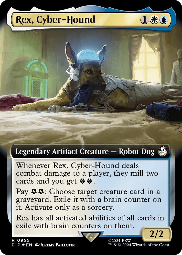 Rex, Cyber-Hound (Extended Art) (Surge Foil) [Fallout] | Yard's Games Ltd