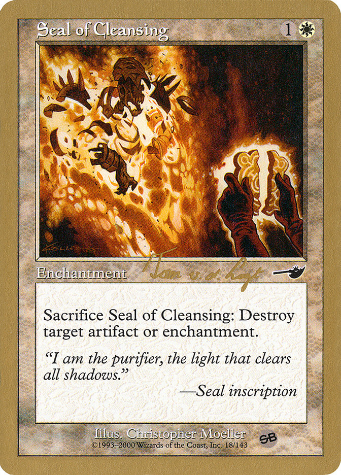 Seal of Cleansing (Tom van de Logt) (SB) [World Championship Decks 2000] | Yard's Games Ltd