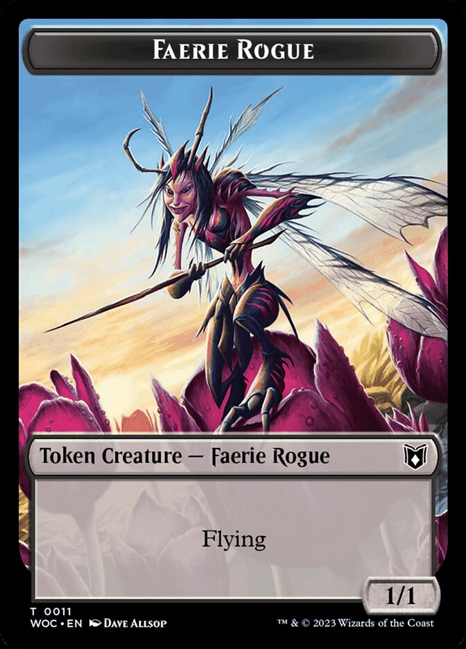 Faerie Rogue // Faerie (0011) Double-Sided Token [Wilds of Eldraine Commander Tokens] | Yard's Games Ltd