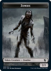 Zombie // Zombie Double-Sided Token (005 MIC/005 MID) [Innistrad: Midnight Hunt Commander Tokens] | Yard's Games Ltd