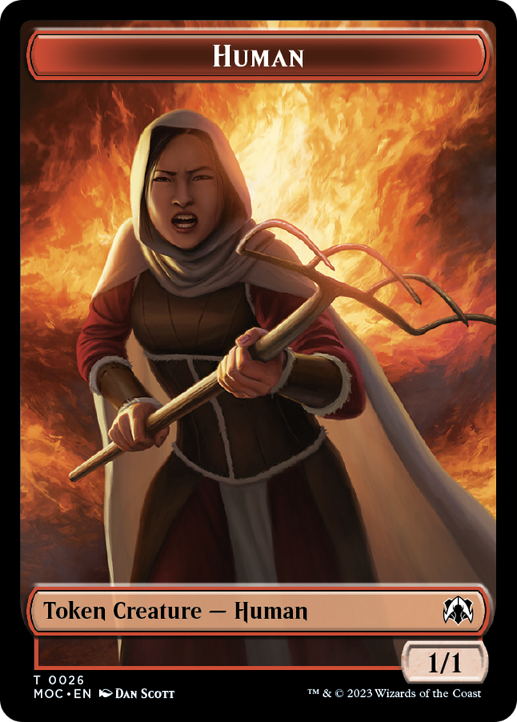 Tentacle // Human (26) Double-Sided Token [March of the Machine Commander Tokens] | Yard's Games Ltd