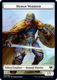 Human Warrior // Spirit Double-Sided Token [Kaldheim Tokens] | Yard's Games Ltd