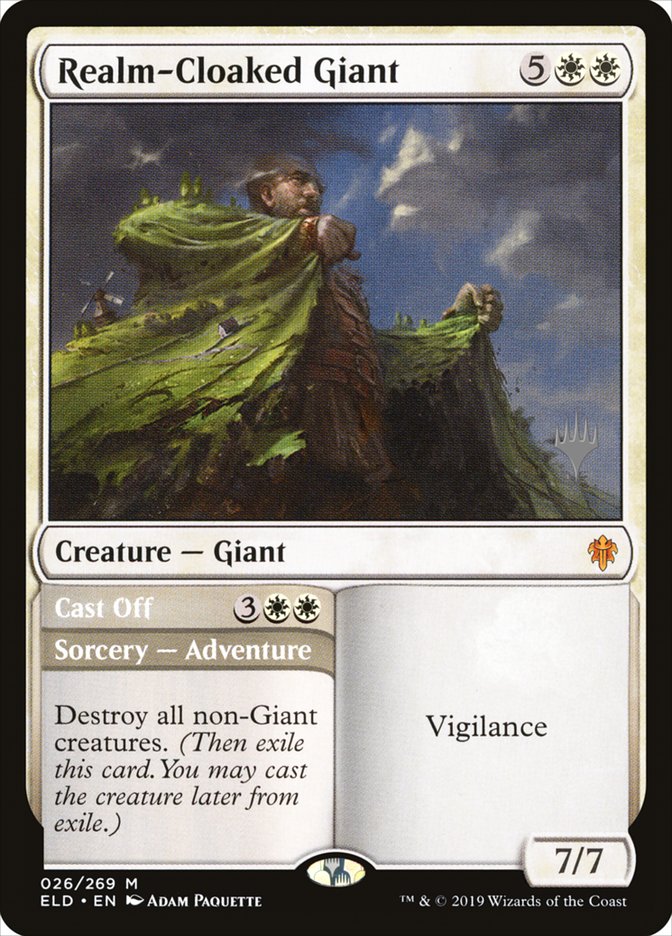 Realm-Cloaked Giant // Cast Off (Promo Pack) [Throne of Eldraine Promos] | Yard's Games Ltd