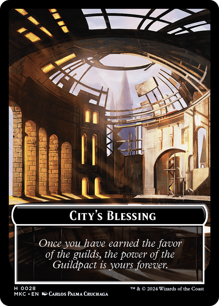 City's Blessing // Zombie Double-Sided Token [Murders at Karlov Manor Commander Tokens] | Yard's Games Ltd