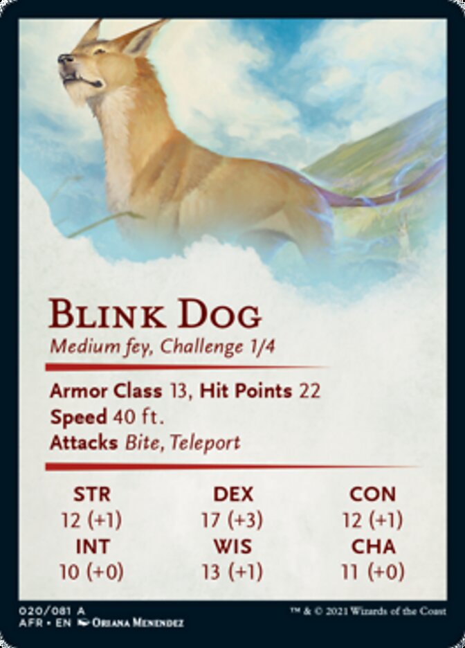 Blink Dog Art Card [Dungeons & Dragons: Adventures in the Forgotten Realms Art Series] | Yard's Games Ltd