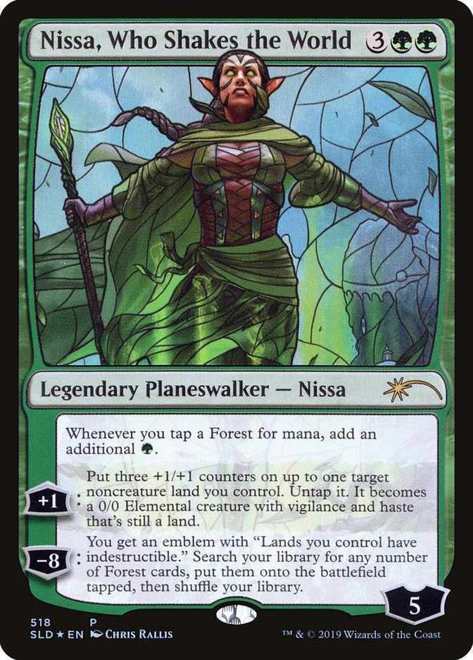 Nissa, Who Shakes the World (Stained Glass) [Secret Lair Drop Promos] | Yard's Games Ltd