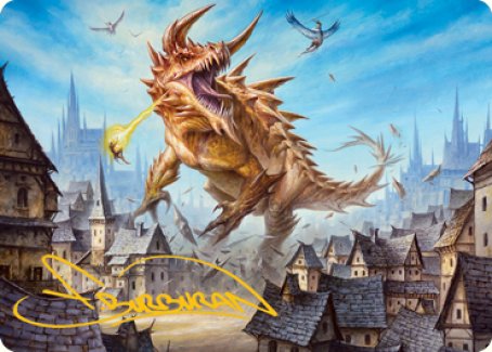 Tarrasque Art Card (Gold-Stamped Signature) [Dungeons & Dragons: Adventures in the Forgotten Realms Art Series] | Yard's Games Ltd