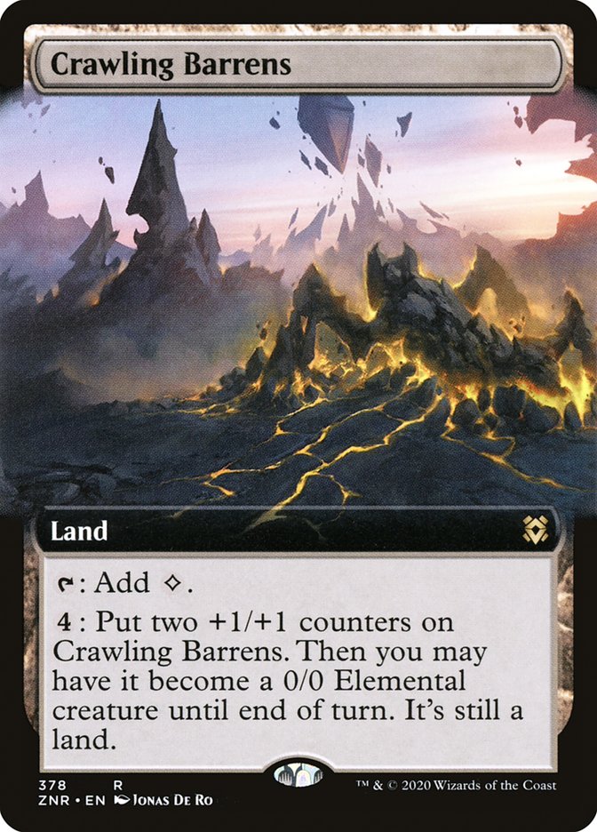 Crawling Barrens (Extended Art) [Zendikar Rising] | Yard's Games Ltd