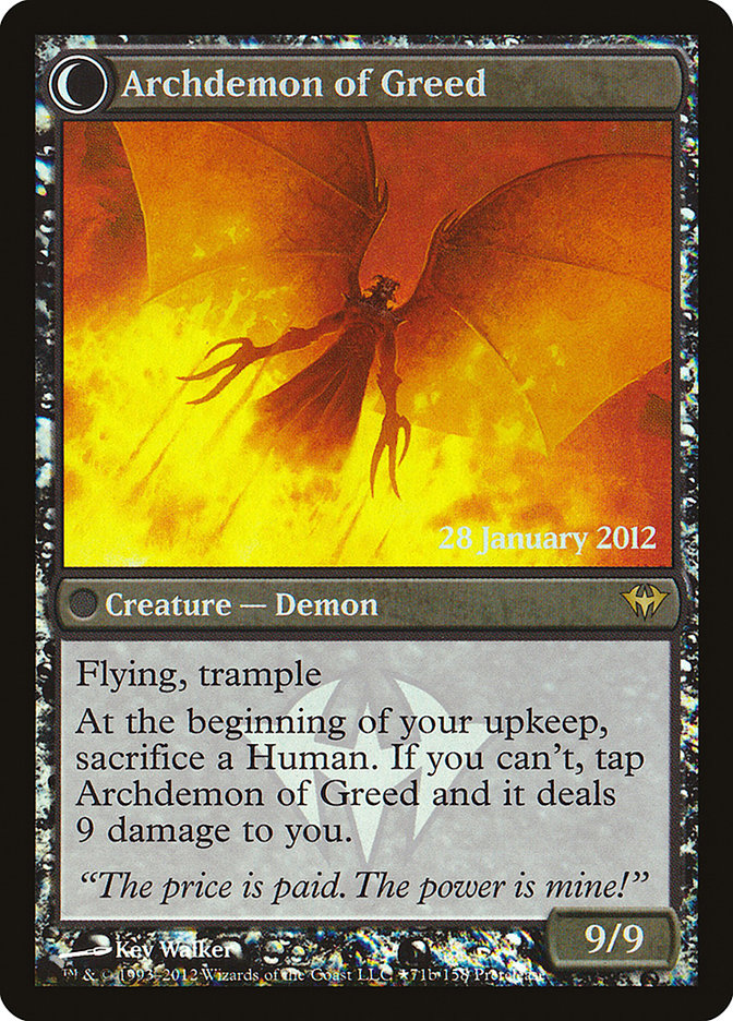 Ravenous Demon // Archdemon of Greed [Dark Ascension Prerelease Promos] | Yard's Games Ltd