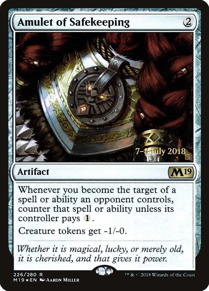 Amulet of Safekeeping [Core Set 2019 Prerelease Promos] | Yard's Games Ltd