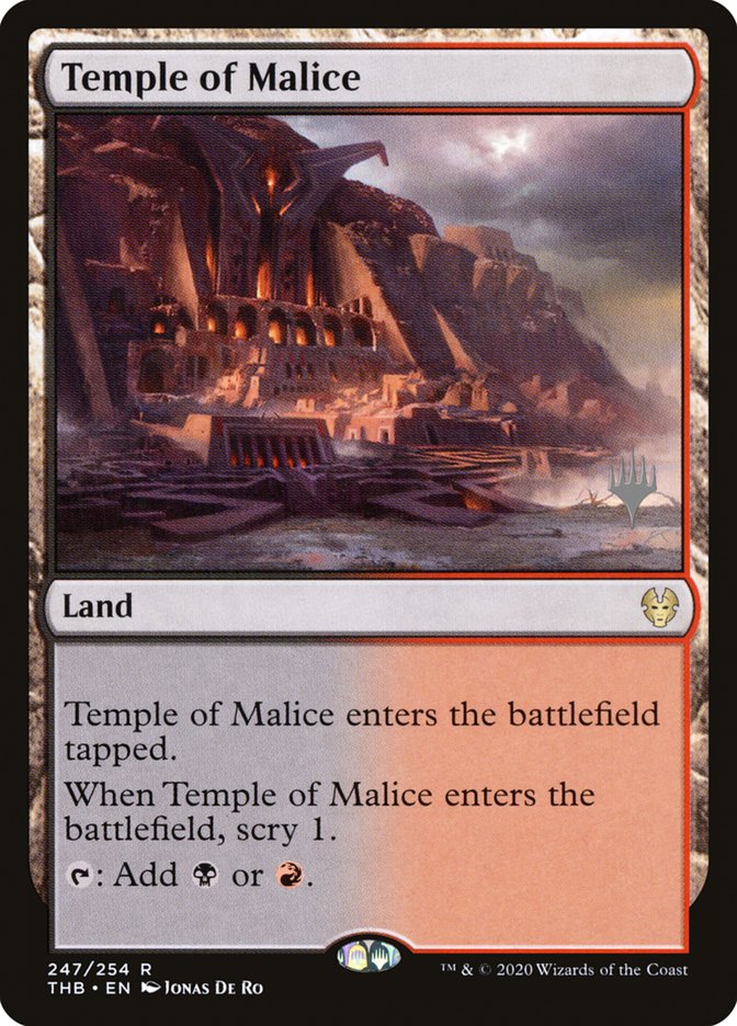 Temple of Malice (Promo Pack) [Theros Beyond Death Promos] | Yard's Games Ltd