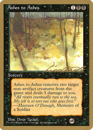 Ashes to Ashes - 1996 Leon Lindback (4ED) (SB) [Pro Tour Collector Set] | Yard's Games Ltd