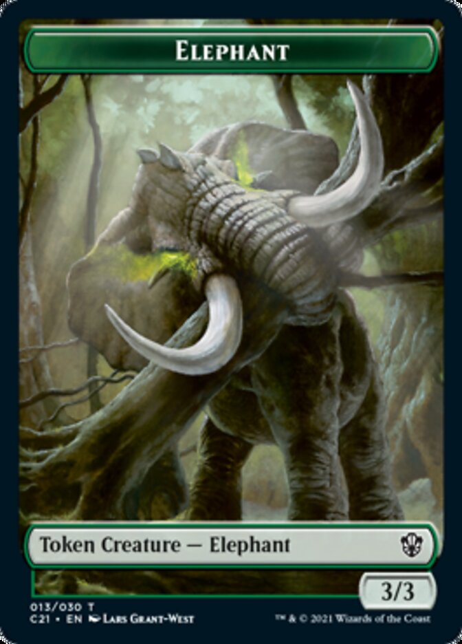 Frog Lizard // Elephant Double-Sided Token [Commander 2021 Tokens] | Yard's Games Ltd