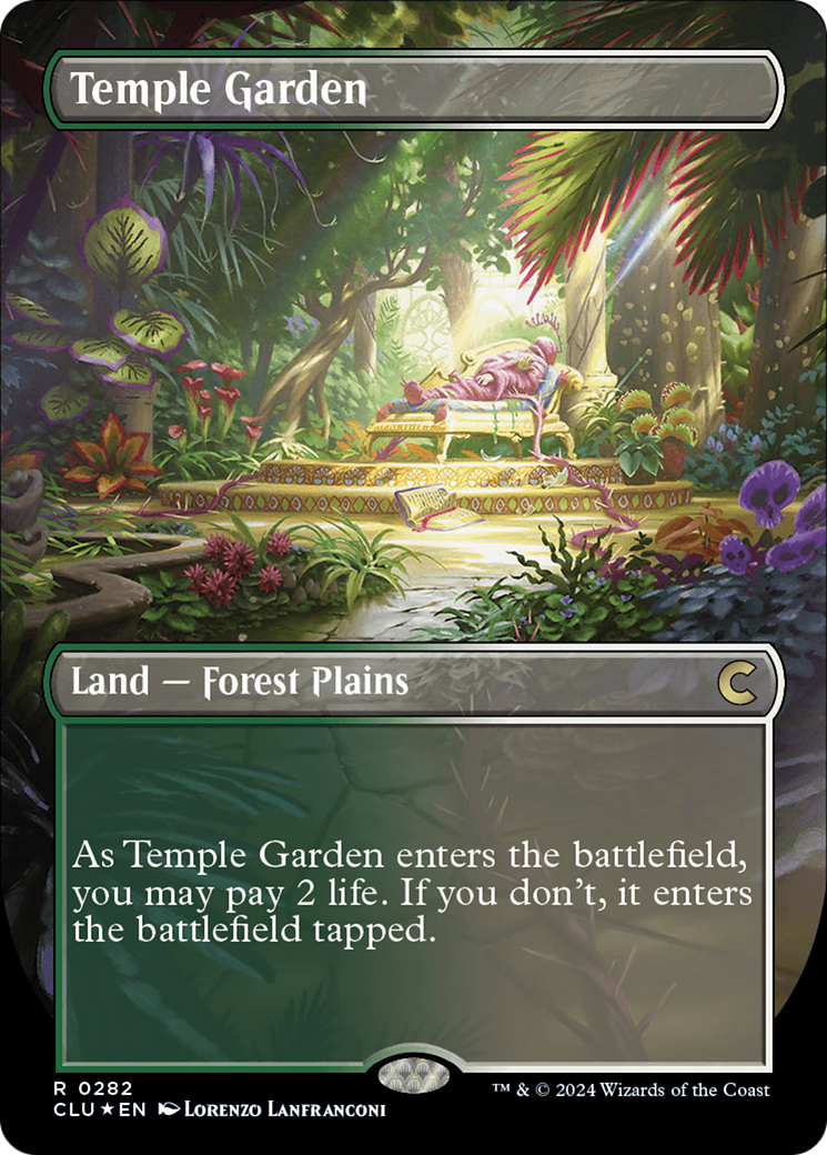 Temple Garden (Borderless) [Ravnica: Clue Edition] | Yard's Games Ltd