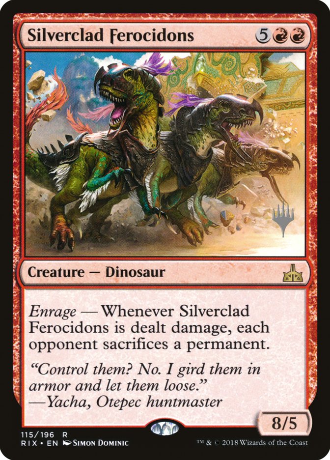 Silverclad Ferocidons (Promo Pack) [Rivals of Ixalan Promos] | Yard's Games Ltd