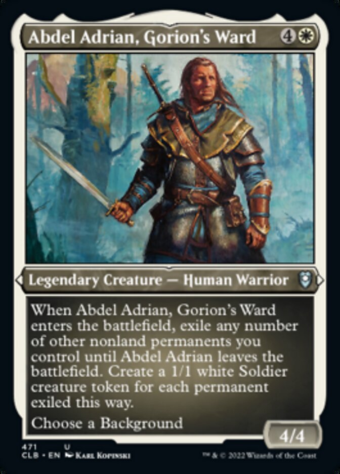 Abdel Adrian, Gorion's Ward (Foil Etched) [Commander Legends: Battle for Baldur's Gate] | Yard's Games Ltd