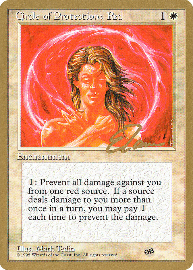 Circle of Protection: Red (Eric Tam) (SB) [Pro Tour Collector Set] | Yard's Games Ltd