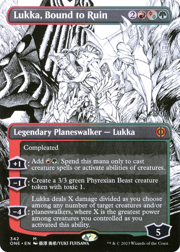 Lukka, Bound to Ruin (Borderless Manga) [Phyrexia: All Will Be One] | Yard's Games Ltd