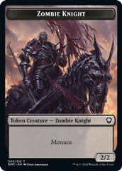 Zombie Knight // Knight Double-Sided Token [Dominaria United Commander Tokens] | Yard's Games Ltd