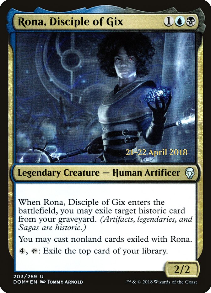 Rona, Disciple of Gix [Dominaria Prerelease Promos] | Yard's Games Ltd