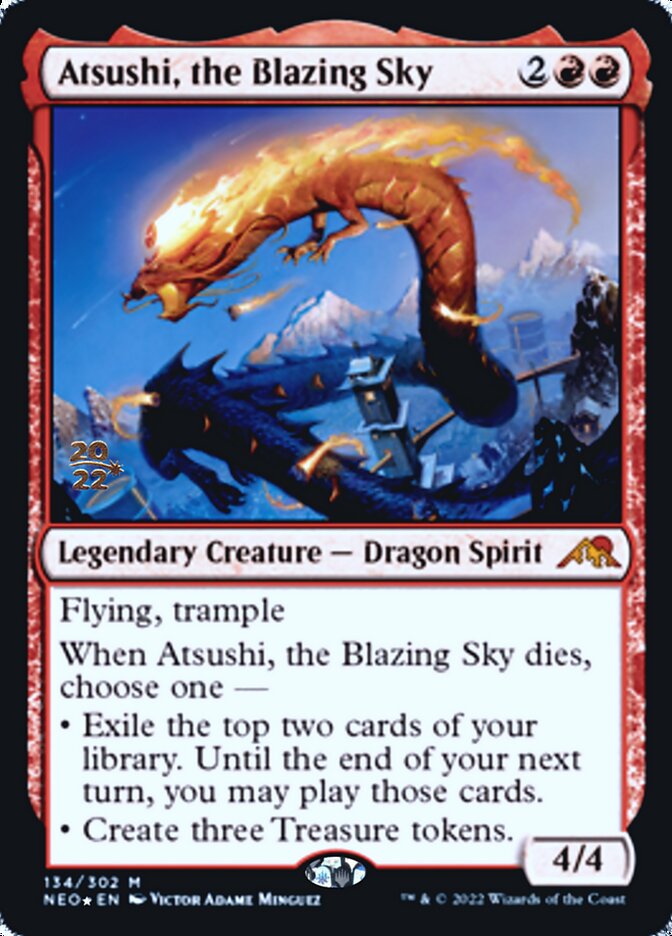 Atsushi, the Blazing Sky [Kamigawa: Neon Dynasty Prerelease Promos] | Yard's Games Ltd