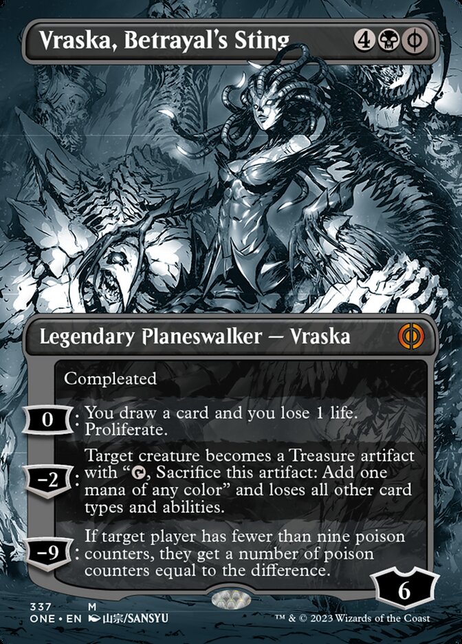 Vraska, Betrayal's Sting (Borderless Manga) [Phyrexia: All Will Be One] | Yard's Games Ltd