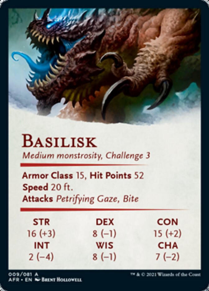 Basilisk Art Card [Dungeons & Dragons: Adventures in the Forgotten Realms Art Series] | Yard's Games Ltd