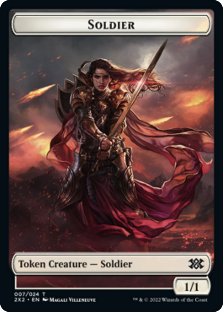Spider // Soldier Double-Sided Token [Double Masters 2022 Tokens] | Yard's Games Ltd