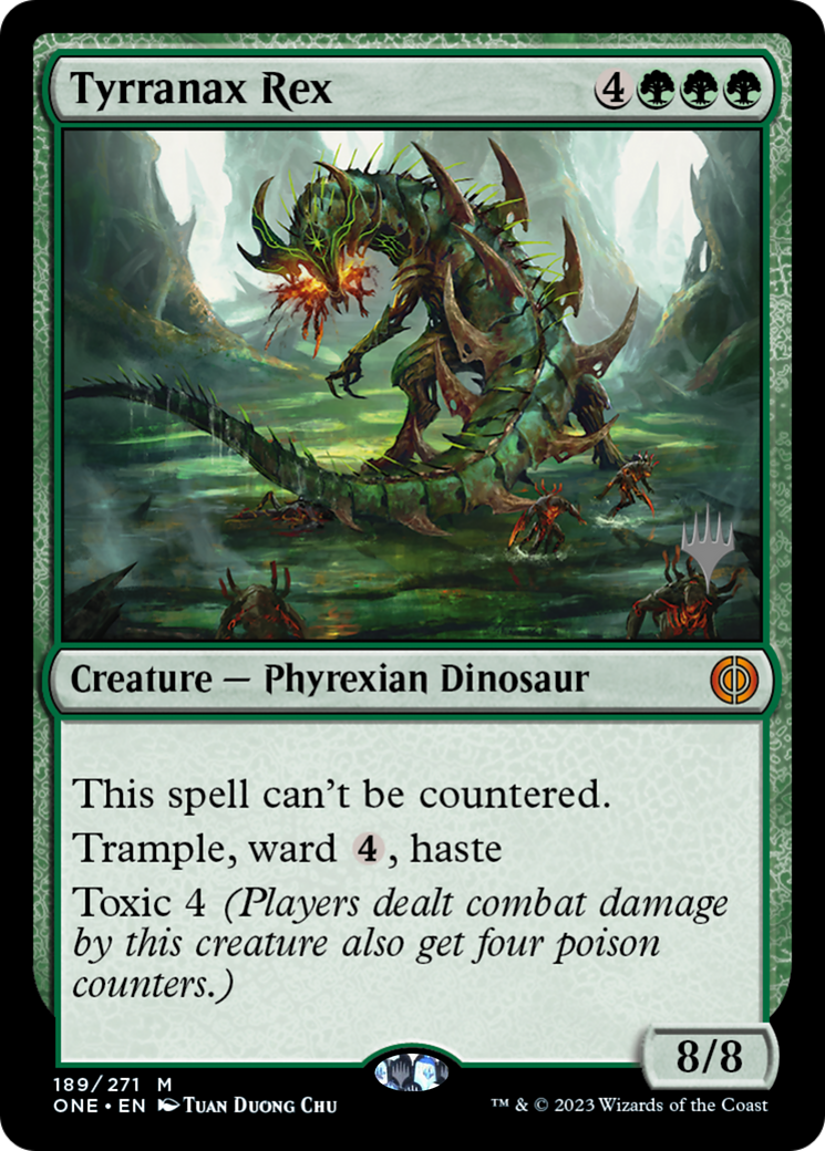 Tyrranax Rex (Promo Pack) [Phyrexia: All Will Be One Promos] | Yard's Games Ltd