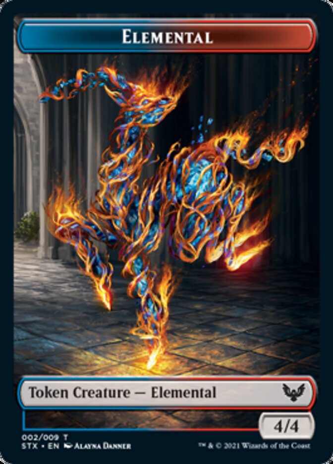 Elemental // Fractal Double-Sided Token [Strixhaven: School of Mages Tokens] | Yard's Games Ltd