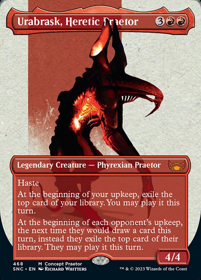 Urabrask, Heretic Praetor (Borderless Concept Praetors) [Phyrexia: All Will Be One] | Yard's Games Ltd